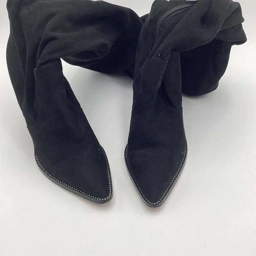 Mix No. 6 Women's Black Slouch Booties‎ Size 10M Mid-Calf Pointed Toe